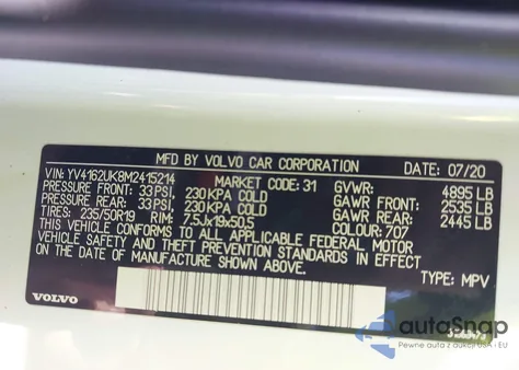 2021 Volvo Xc40 T5 Momentum from USA, damaged, VIN YV4162UK8M2415214